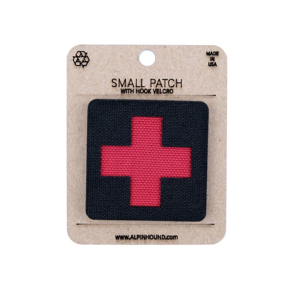 Small Black and Red Medical Tactical Patch