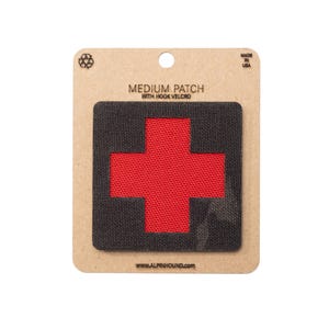 Medium Multicam Black and Red Medical Tactical Patch
