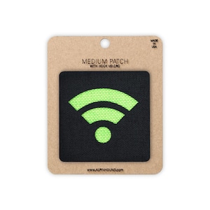 Patch tactique WIFI noir et vert néon moyen