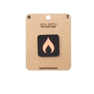Flame Tactical Patch Mini Black and Reflective Orange
