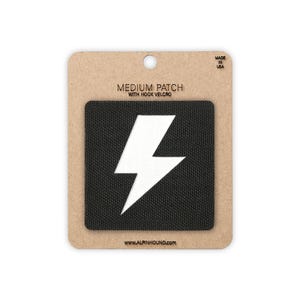Medium Black and White Lightning Bolt Tactical Patch