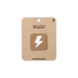 Mini écusson tactique éclair argenté réfléchissant coyote et éclair