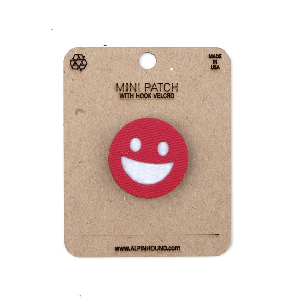Mini Red and White Smiley Face Tactical Patch