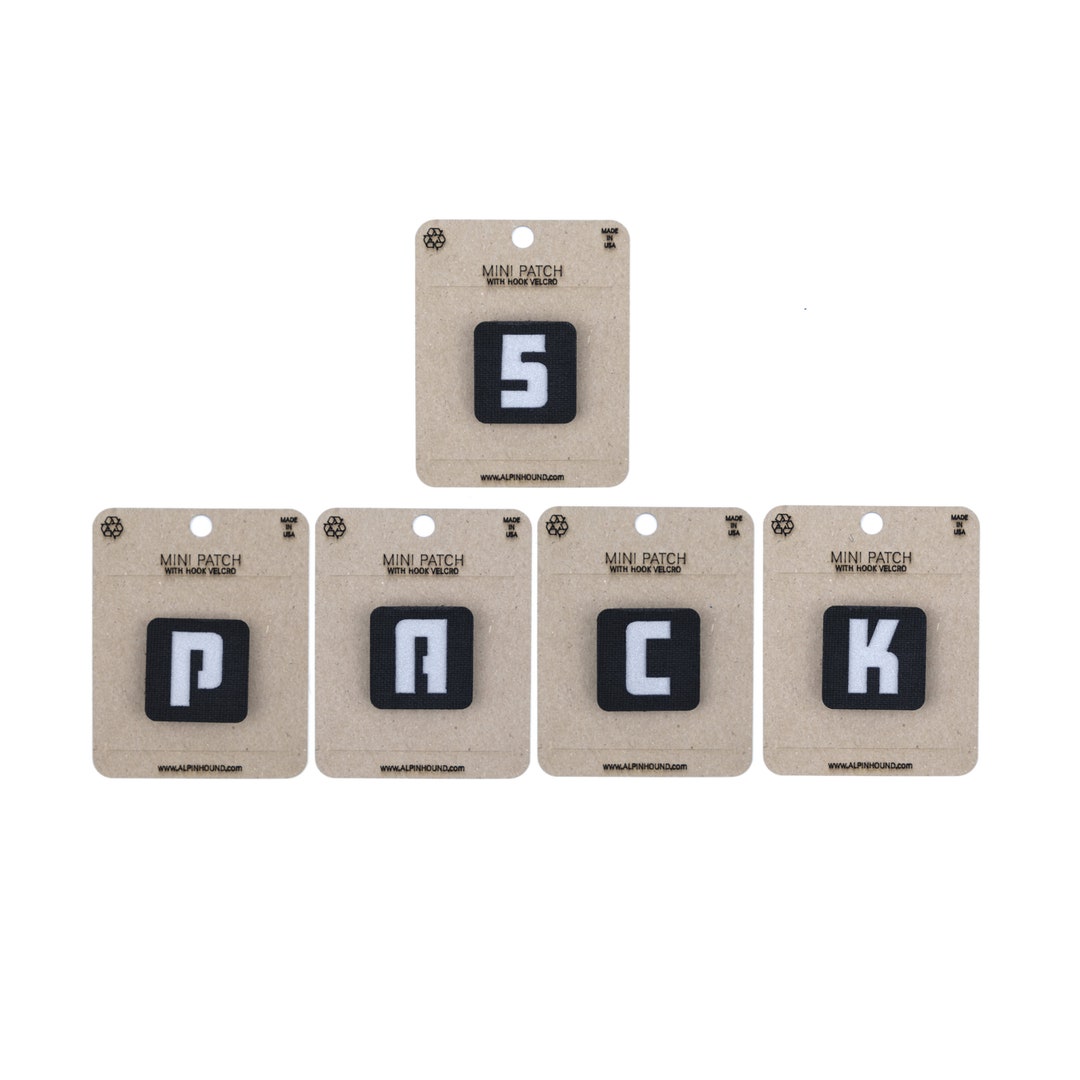 Mini Black and Reflective Silver Alpha-numeric Tactical Patches (5 Pack ...