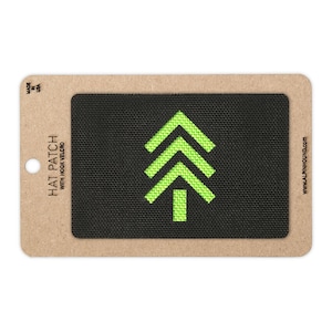 Tree Tactical Hat Patch 2x3 inch Black and Neon Green