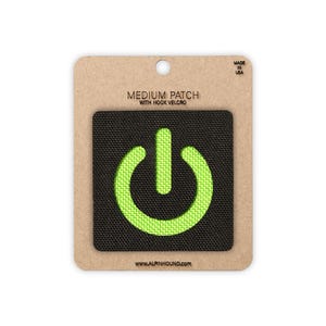 Patch tactique Power On, noir moyen et vert néon