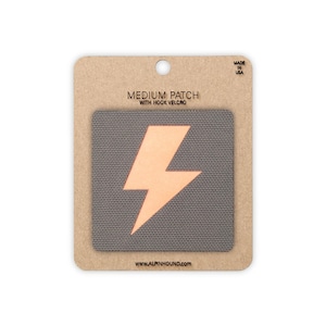 Lightning Bolt Tactical Patch Medium Wolf Gray and Reflective Orange