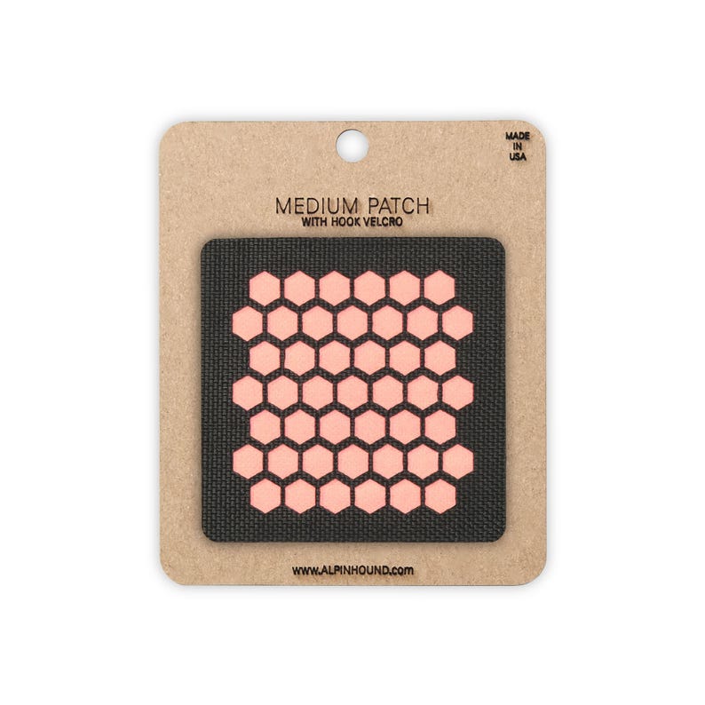 Honeycomb Array Tactical Patch Medium Black and Reflective Orange image 1