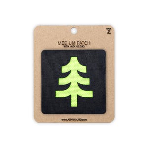 Medium Black and Neon Green Evergreen Tree Tactical Patch