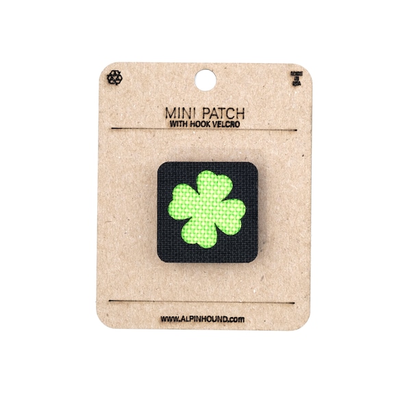 Lucky Shamrock Tactical Patch Black and Neon Green Mini