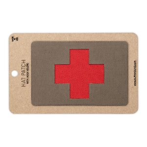 Ranger and Red Medical Cross Tactical Hat Patch 2x3 inch