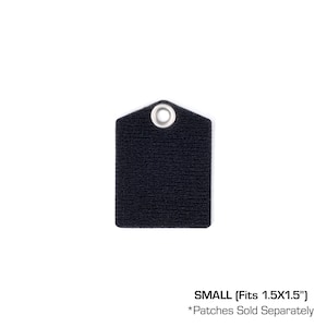 May include: Black hook and loop patch panel, small size, fits 1.5x1.5 inches. Patches sold separately.