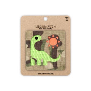 Dinosaur in the Sun Tactical Patch Medium Black and Neon Green