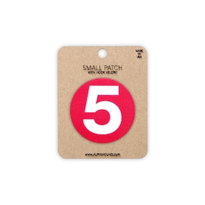 Small Red and White Round #5 Tactical Patch