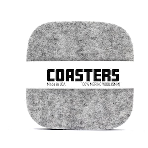 Squircle Merino Wool Felt Coaster Set – Ash – 5MM Thick