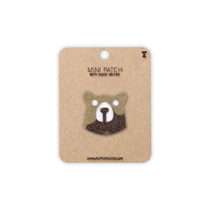 Grizzly Bear Head Tactical Patch Mini Multicam and White