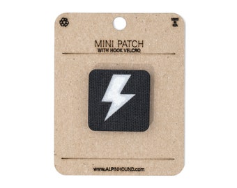 Mini Black and Reflective Silver Lightning Bolt Tactical Patch