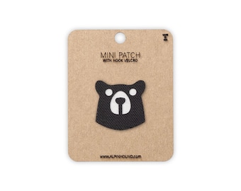 グリズリーベアヘッド タクティカルパッチ ミニ ブラック＆ホワイト