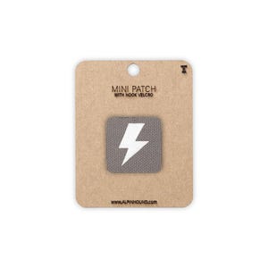 Mini Wolf Gray and Reflective Silver Lightning Bolt Tactical Patch