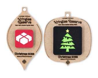 Christmas Tree and Present Tactical Patch Christmas Ornament Set