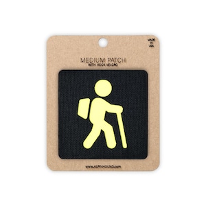 Hiker Tactical Patch Medium Black and Reflective Yellow