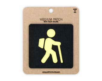 Hiker Tactical Patch Medium Black and Reflective Yellow