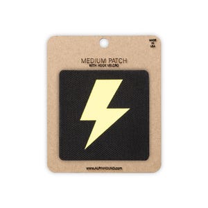 Medium Black and Reflective Yellow Lightning Bolt Tactical Patch