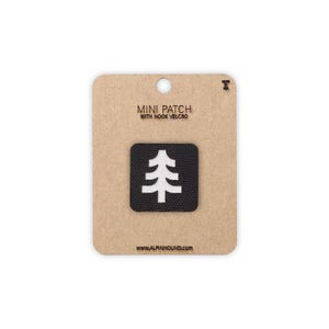 Evergreen Tree Tactical Patch Mini Black and White