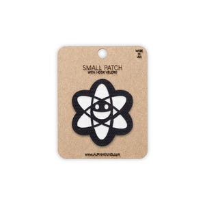 Small Black and White Happy Atom Tactical Patch