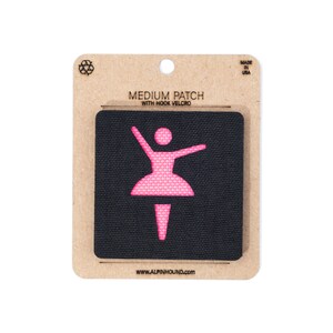 Ballerina Tactical Patch Black and Neon Pink Medium 2X2