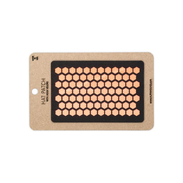 Honeycomb Tactical Hat Patch 2x3 inch Black and Reflective Orange