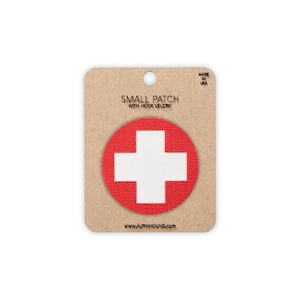 Medical Cross Tactical Patch Small Red and White Round