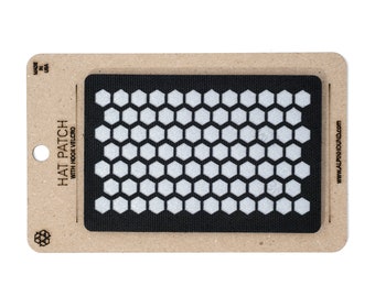 Honeycomb Tactical Hat Patch 2x3 inch Black and Reflective Silver