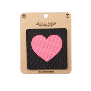 Heart Tactical Patch Medium Black and Neon Pink
