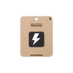 Mini Black and Reflective Silver Lightning Bolt Tactical Patch