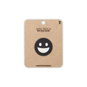 Smiley Face Tactical Patch Mini Black and White