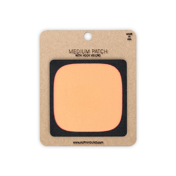 Reflective Orange Squircle Tactical Patch on Black 2x2