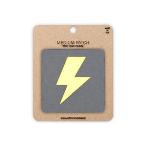 Medium Wolf Gray and Reflective Yellow Lightning Bolt Tactical Patch