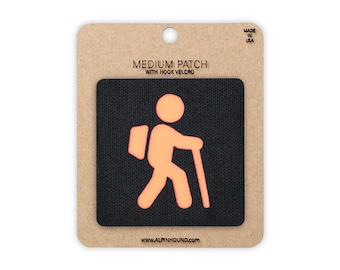 Hiker Tactical Patch Medium Black and Reflective Orange