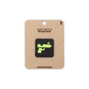 Gun Tactical Patch Mini Black and Neon Green