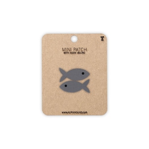 Fish Pair Tactical Patch Mini Wolf Gray and Black