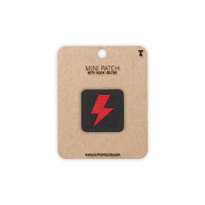 Mini Black and Red Lightning Bolt Tactical Patch