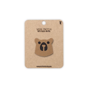 Grizzly Bear Head Tactical Patch Mini Coyote and Black