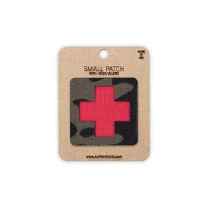 Small Multicam Black and Red Medical Tactical Patch