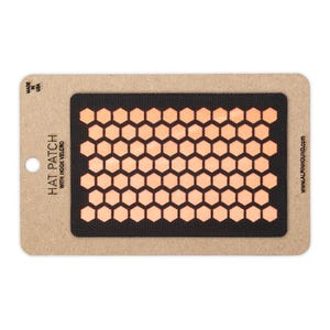 Honeycomb Tactical Hat Patch 2x3 inch Black and Reflective Orange