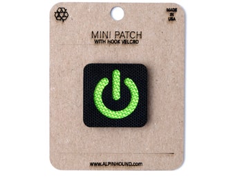 Mini Black and Neon Green Power On Tactical Patch
