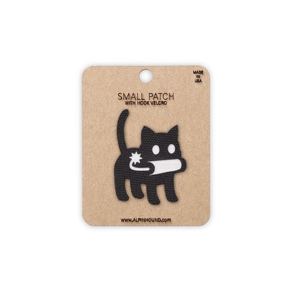 Bomb Cat Tactical Patch Black and White Small