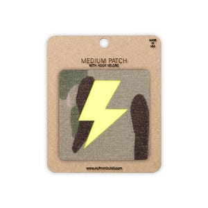 Medium Multicam and Reflective Yellow Lightning Bolt Tactical Patch