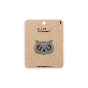 Owl Face Tactical Patch Mini Wolf Gray and Black