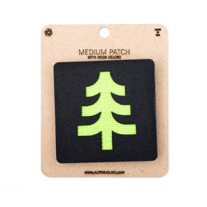 Medium Black and Neon Green Evergreen Tree Tactical Patch